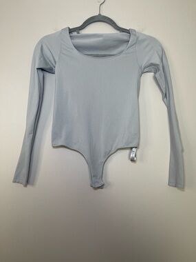 Skims Light Blue/Grey Long Sleeve Bodysuit